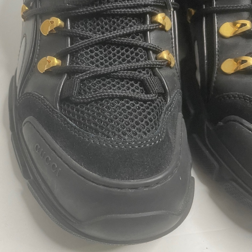 Gucci Team Flashtrek Black Lace up Hiking Sneakers Size 9.5 Italy - Picture 3 of 15